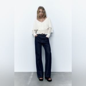 Zara Flowy White Top